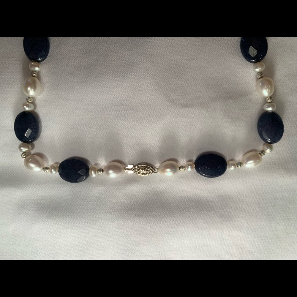Ross Simons Industrial Sapphire, Fresh Water Pearl & Silver - Picture 4 of 5